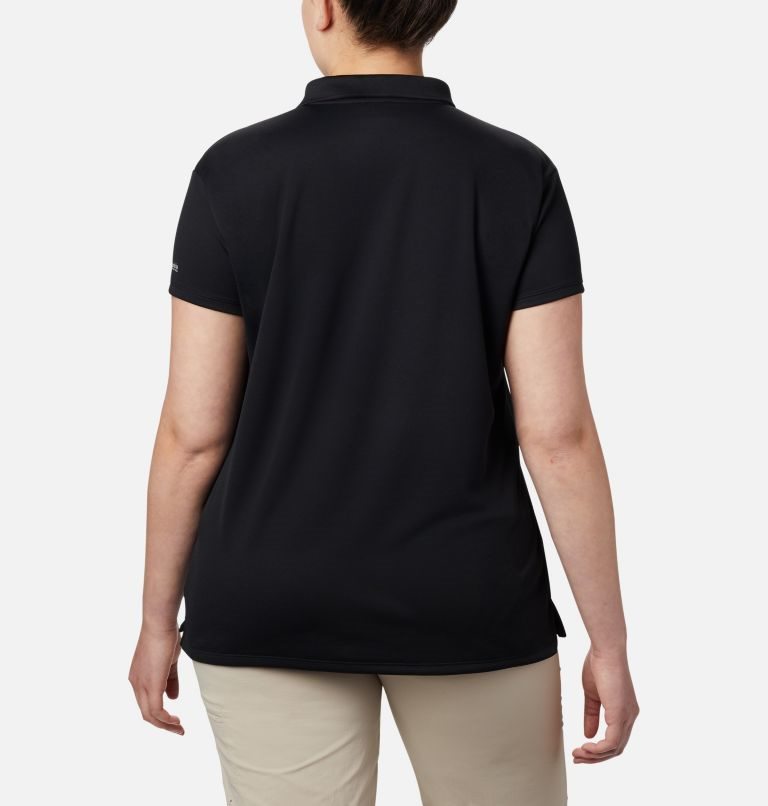 Women's Columbia PFG Innisfree Short Sleeve Polo Shirts Black | Plus Size CA-X86L1